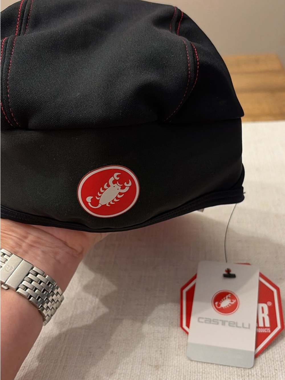 Castelli Men's Black Toiletry Bag with Red Accents